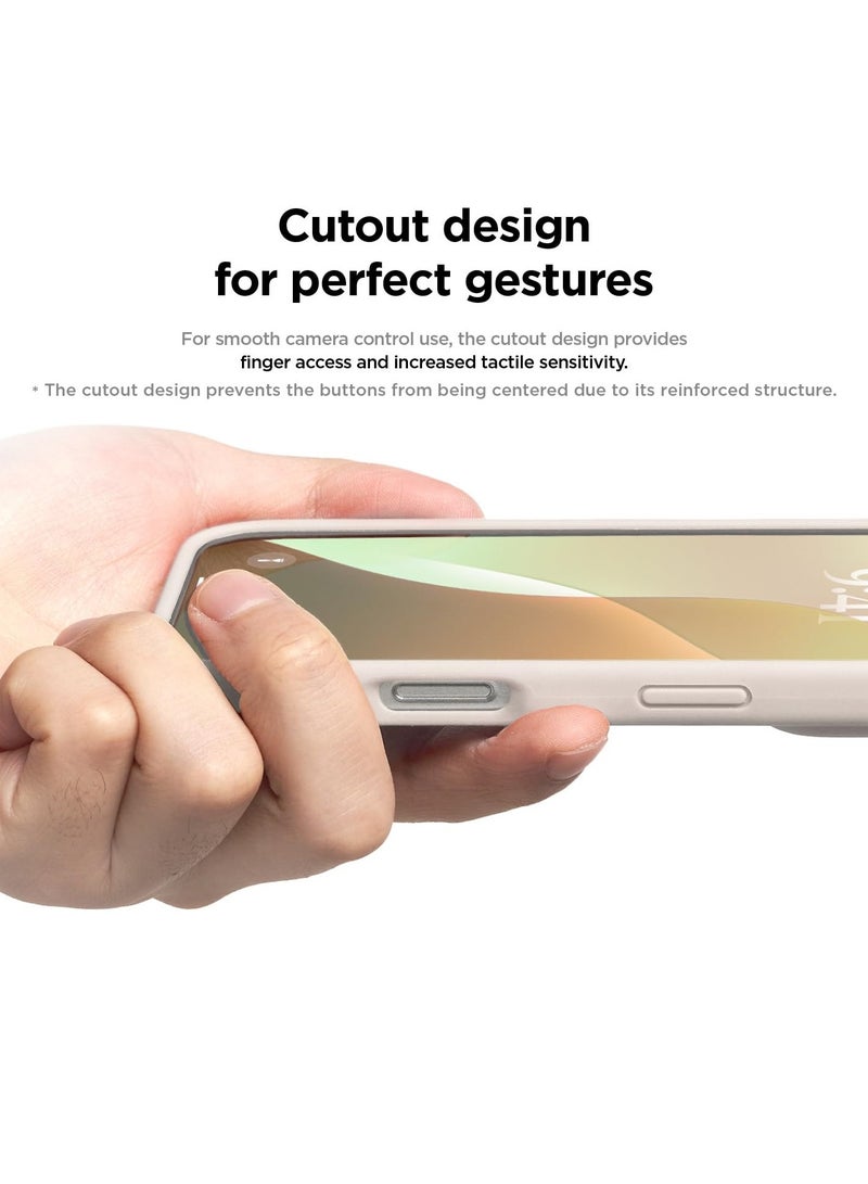 أكاليكس جراب سيليكون متوافق مع iPhone 16، سيليكون سائل رفيع، طبقات من المطاط الهلامي الناعم المقاوم للصدمات، غطاء حماية للهاتف مع بطانة من مادة TPU (حجري) - Image 4