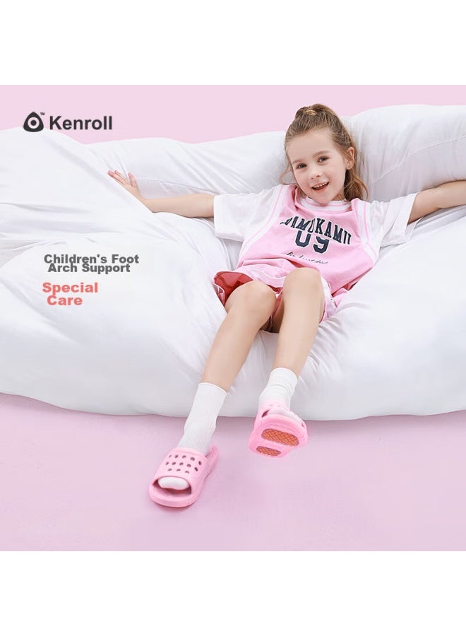 Kenroll Kids Bathroom Anti-slip Slippers Summer Indoor Outdoor Shower Home Slides Cherry Blossom Pink 29/30 - Image 4