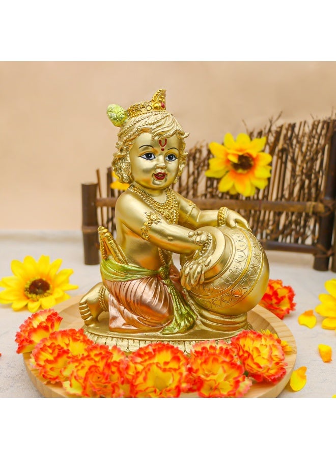 alikiki تمثال الإله الهندوسي بيبي كريشنا - تماثيل هندية صغيرة لكريشنا للمنزل، معبد ماندر، بوجا - الهند، تمثال بوذا مورتي، هدايا دينية - Image 3