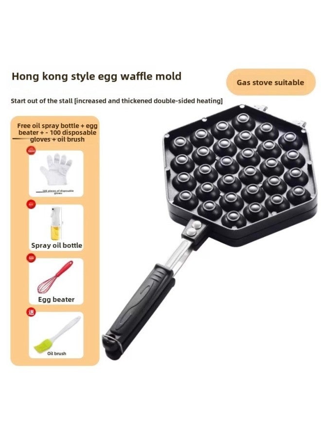 Household Egg Machine Mold Commercial QQ Egg Bakeware Machine Commercial Gas Electric Egg Biscuit Cake Machine-Specifications:Start-up Egg Mold + Oil Spray Bottle Manual Egg Beater Gloves 100 Brushes-Size:Upgraded And Thickened Teflon 3s Molding To Resist Sticking To The Pan  - Image 1