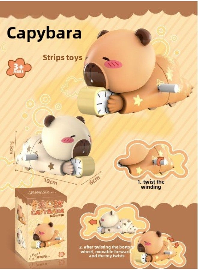 Explosions Small Dynamic Life Series Blind Box Spring Movable Hand-held Careful Toy Desktop Small Ornaments-Color:Don’t Want To Get Up Brown - Image 1