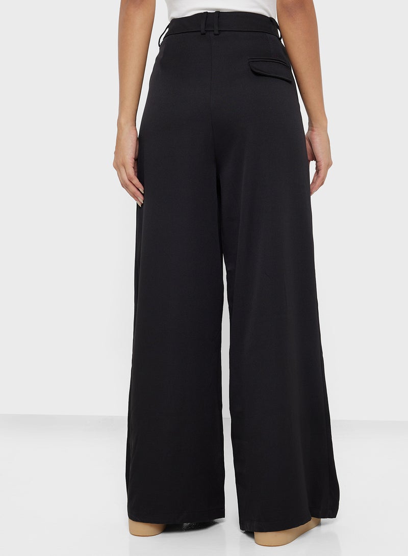 جينجر بنطلون واسع الساق بتفاصيل ثنيات - Image 3