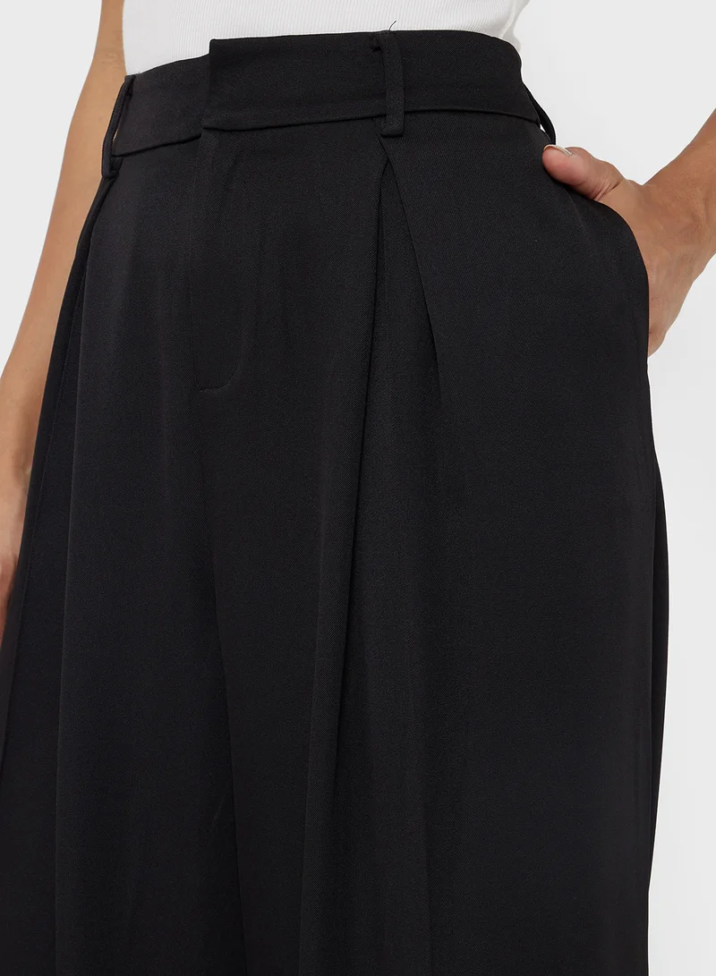 Ginger Wide Leg Trousers with Pleat Detail