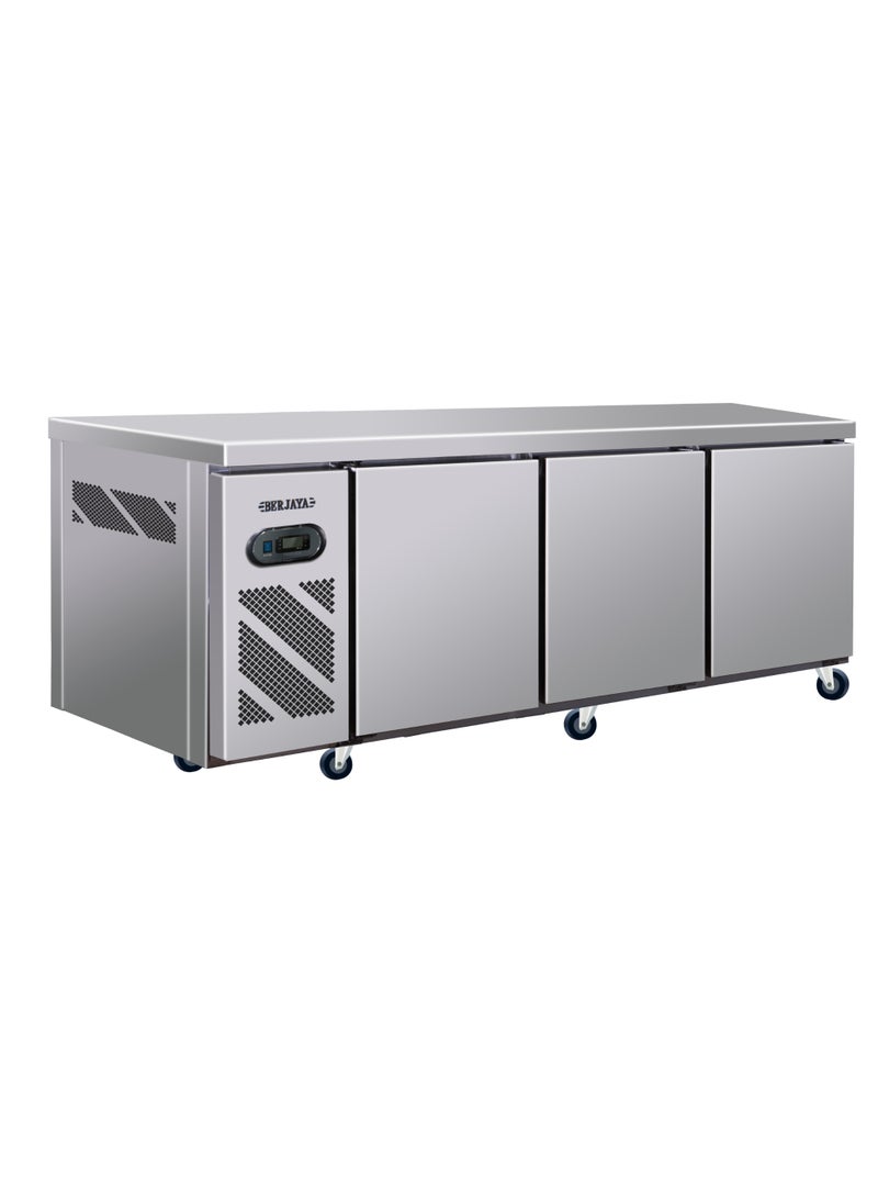 Berjaya Commercial Refrigerator, 3 Doors, Undercounter, 576L, 20Cu.Ft, Steel - BS3DC7/Z