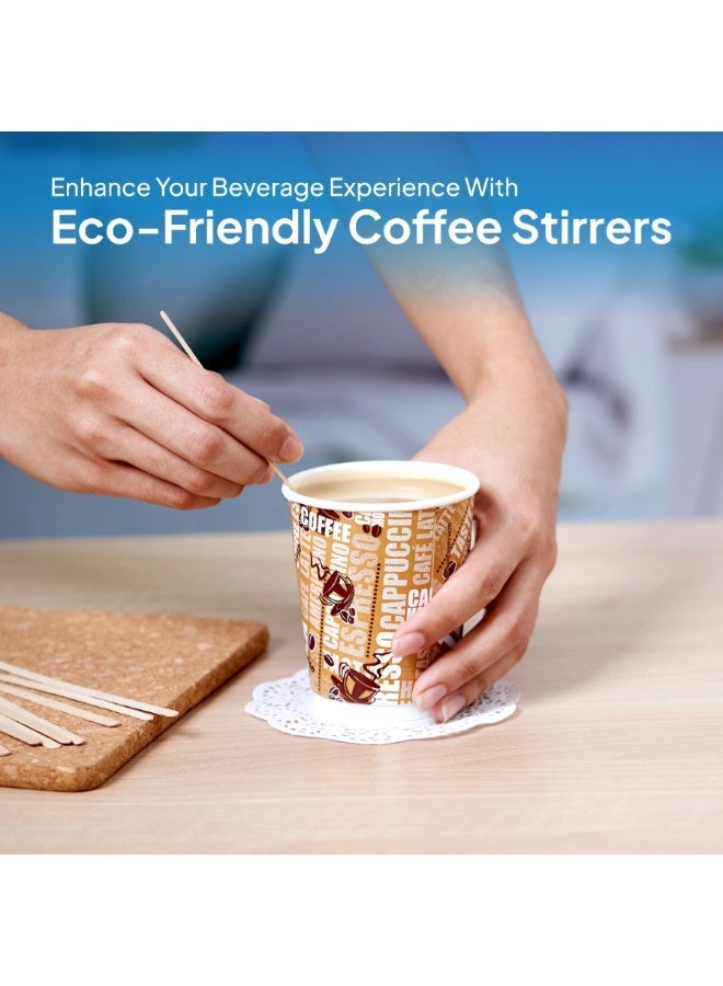 Hotpack Disposable Wooden Coffee Stirrers, 14cm, Pack of 1000 Pieces, Biodegradable - Image 3