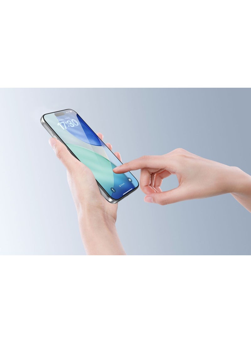 ديفيا استيكرحماية ايفون 17 برو, زجاج مقسّى CSG بصلابة الماس الكريستالي, وضوح عالي,واقي شاشة حماية عسكرية 9H, مع أداة تركيب ذكية - Image 3