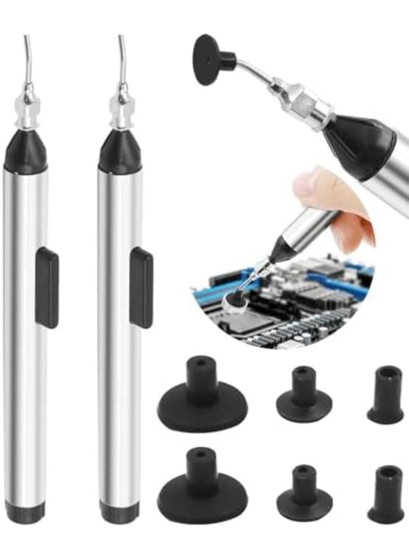 Barakah Vacuum Suction Pen IC Puller Tool Set, Manual Chip Remover with Suction Cups and Tips, Ideal for QFP, TSOP, TSSOP IC Chip Removal, Circuit Board Soldering Tools (2-Piece,Black) - Image 1