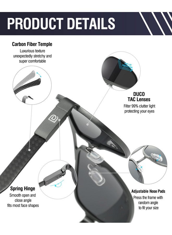 Duco Aviator Sunglasses For Men Polarized Sunglasses Men Uv Protection Carbon Fiber Temple Mens Sun Glasses For Driving 3051 - Image 4