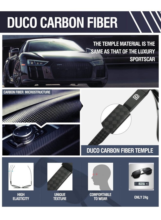 Duco Aviator Sunglasses For Men Polarized Sunglasses Men Uv Protection Carbon Fiber Temple Mens Sun Glasses For Driving 3051 - Image 5