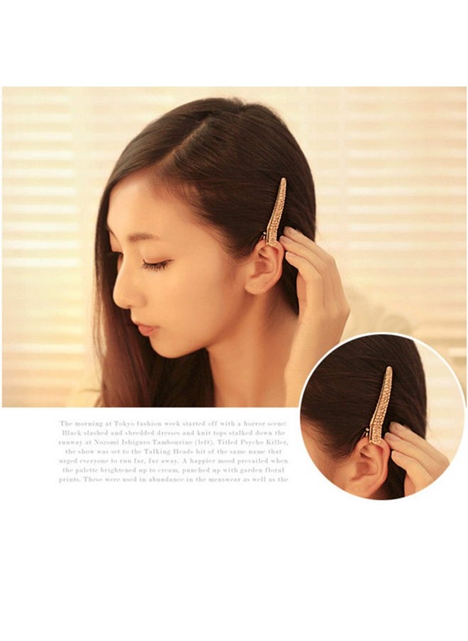 Ruihfas - Fashion 4Pcs Eyecatching Women Girls Pearl Rhinestone Beak Clip Duckbill Clip Alligator Clip Hair Clip Hairpin 2.36×0.4 Inch - Image 1