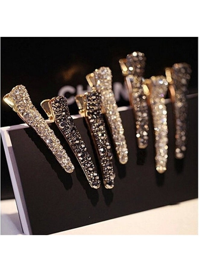 Ruihfas - Fashion 4Pcs Eyecatching Women Girls Pearl Rhinestone Beak Clip Duckbill Clip Alligator Clip Hair Clip Hairpin 2.36×0.4 Inch - Image 1