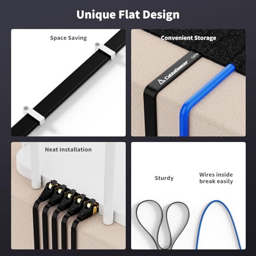 CableGeeker Cat 8 Ethernet Cable 1FT 5 Pack All-Black, 40Gbps 2000Mhz High Speed LAN Network Cable Gigabit Cat8 Patch Cables, Professional RJ45 Flat Internet Cable for Modem/Router/PC/PS5/Xbox - Image 4