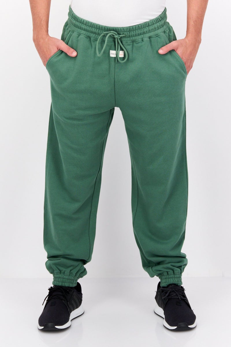 TRIBE OF 6 Men Sportswear Fit Drawstring Outdoor Sweatpants, Green  - Image 1