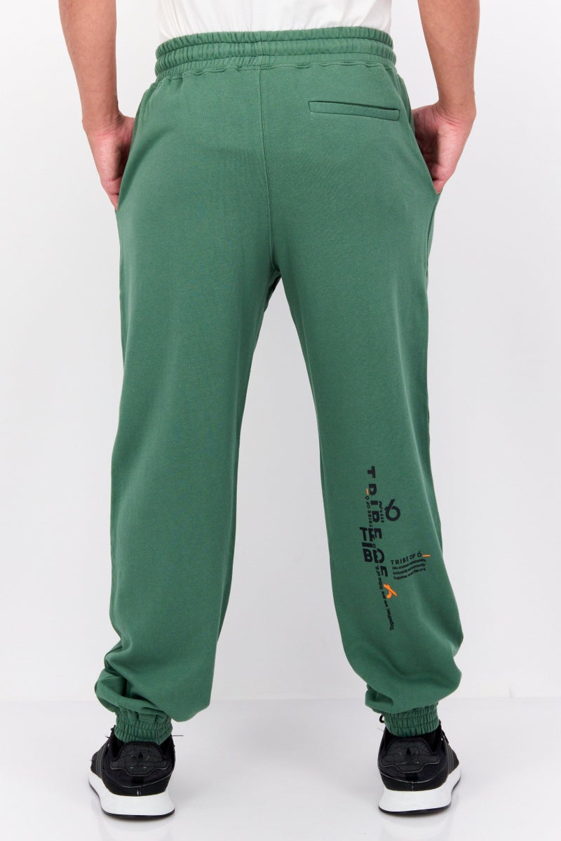 TRIBE OF 6 Men Sportswear Fit Drawstring Outdoor Sweatpants, Green  - Image 3