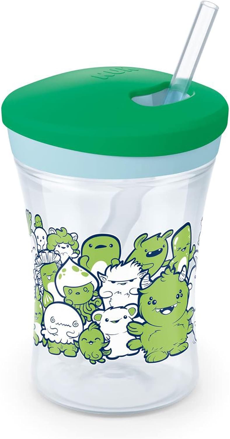 NUK Evolution Straw Cup - Hide 'N Seek Boy Design, 8 Ounce, 2 Pack - Image 2