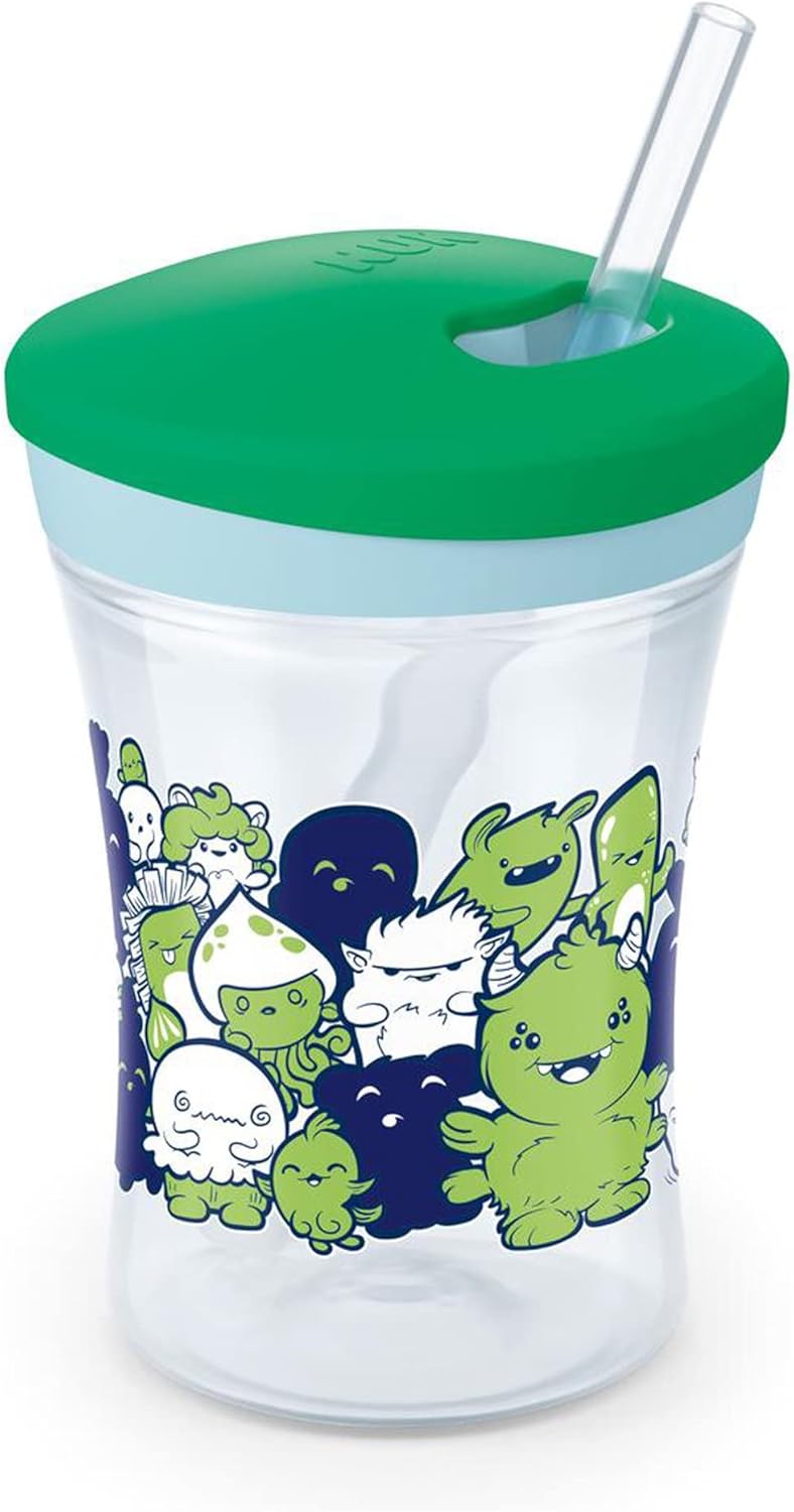 NUK Evolution Straw Cup - Hide 'N Seek Boy Design, 8 Ounce, 2 Pack - Image 3