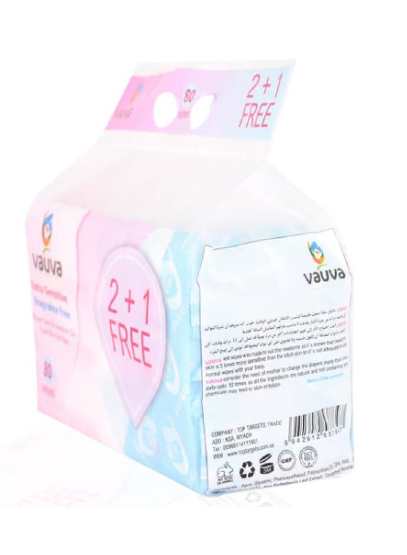 فوفا 240- عدد مناديل الأطفال المبللة بالمياه النقية شديدة الحساسية، للعناية الصحية، لا تسبب الحساسية وتم اختبارها من قبل أطباء الجلدية. - Image 3