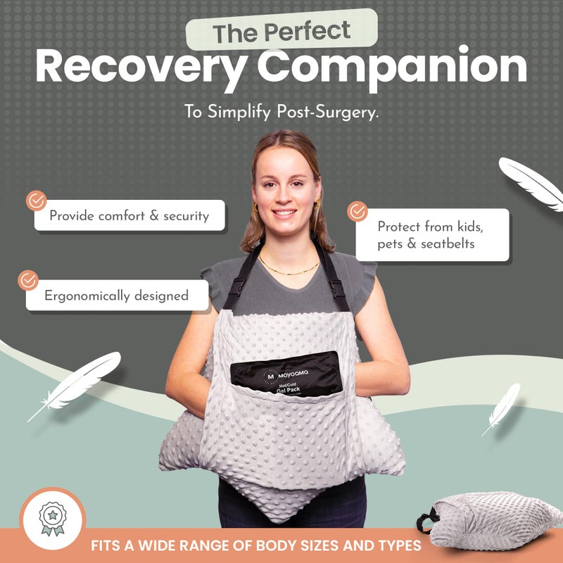 MOYOAMA 2 Pcs Hysterectomy Pillow Set - Incl 1 Gel Pack for Soothing Relief - Hysterectomy Recovery Must Haves After C Section,Post Surgery Pillow,Abdominal Surgery Recovery Pillow,Hysterectomy Gifts - Image 2