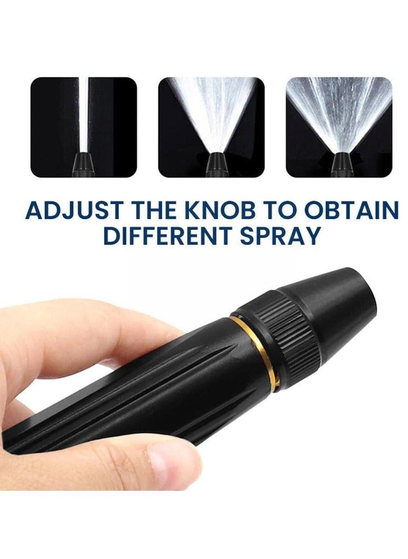 Generic - Water Spray Gun Car Wash Nozzle High Pressure Nozzle Spray Water Gun Water Jet Hose Nozzles Pipe For Gardening, Bike Car Wash Garden Watering Tool Black High Pressure Nozzle with 3 Attachment - Image 1