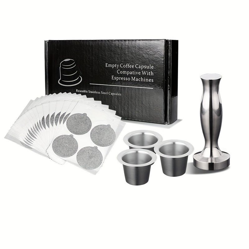 100Pcs 1.46 Inch Stainless Steel Refillable Coffee Pods With Foil Seal Stickers Reusable Coffee Filter Cup For New Coffee Maker Tools - Image 2