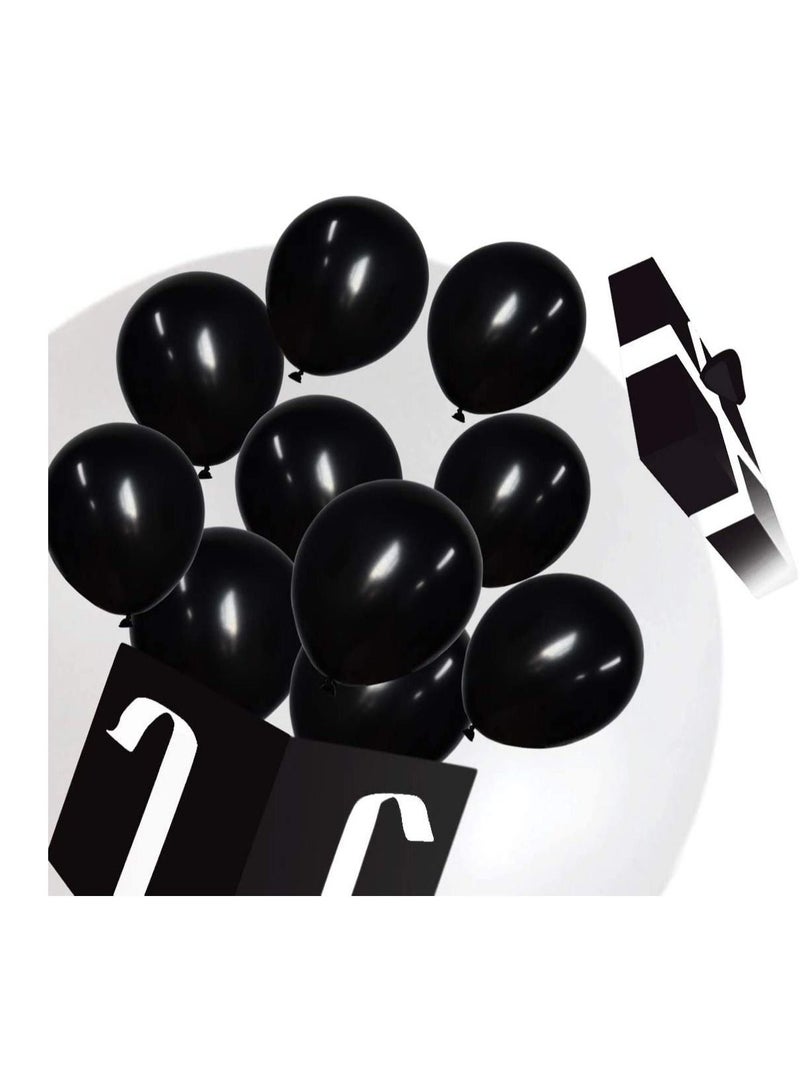 هايلاند 50 قطعة من البالونات السوداء المعدنية لأعياد الميلاد والذكرى السنوية وديكورات حفلات استقبال المولود الجديد - Image 5