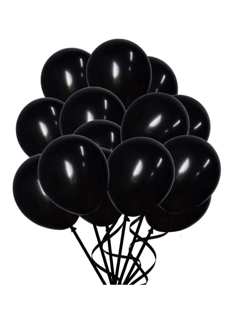 هايلاند 50 قطعة من البالونات السوداء المعدنية لأعياد الميلاد والذكرى السنوية وديكورات حفلات استقبال المولود الجديد - Image 1