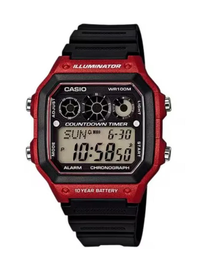 CASIO Men's Digital Display Watch With Black Resin Strap - AE-1300WH-4A