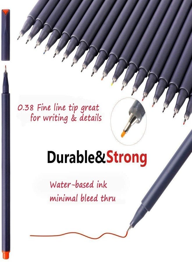 Jubilant 24 Bright Colors Fine Point Pens Colored Pens for Journaling Note Taking Writing Drawing Coloring Planner Calendar, Office School Teacher Classroom Fine Tip Marker Pens Supplies - Image 2