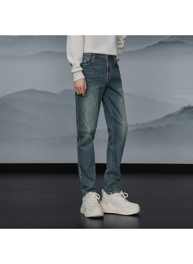 HLA Comfortable Slim Fit】25 Spring And Autumn Chinese Dragon Five-pocket Breathable And Durable Men's Jeans - Image 3
