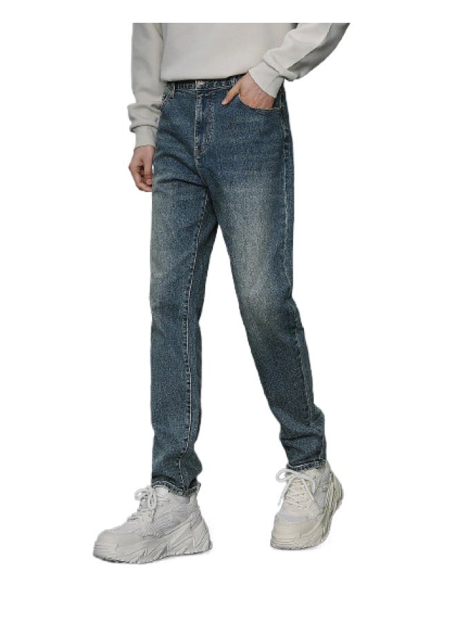 HLA Comfortable Slim Fit】25 Spring And Autumn Chinese Dragon Five-pocket Breathable And Durable Men's Jeans - Image 1