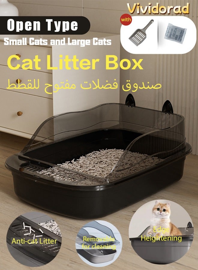 Vividorad Cat Litter Box,Open Type Cat Litter Box,Extra Large Litter Box for Big Cats,Anti-Splashing Cats Litter Pan Semi-Enclosed Removable Cats Litter Boxes with Litter Sifting Scoop,Litter Pan High Sided,Top Opening Litter Pan for Small to Big Cats,Splash Proof and Easy Clean,Non-Sticky,with Free Scoop Kitten  - Image 1