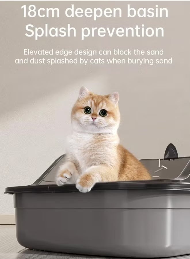 Vividorad Cat Litter Box,Open Type Cat Litter Box,Extra Large Litter Box for Big Cats,Anti-Splashing Cats Litter Pan Semi-Enclosed Removable Cats Litter Boxes with Litter Sifting Scoop,Litter Pan High Sided,Top Opening Litter Pan for Small to Big Cats,Splash Proof and Easy Clean,Non-Sticky,with Free Scoop Kitten  - Image 5