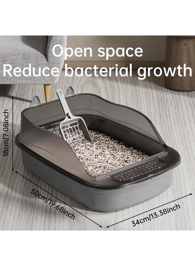 Vividorad Cat Litter Box,Open Type Cat Litter Box,Extra Large Litter Box for Big Cats,Anti-Splashing Cats Litter Pan Semi-Enclosed Removable Cats Litter Boxes with Litter Sifting Scoop,Litter Pan High Sided,Top Opening Litter Pan for Small to Big Cats,Splash Proof and Easy Clean,Non-Sticky,with Free Scoop Kitten  - Image 2
