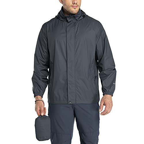 33,000ft Packable Rain Jacket Men's Lightweight Waterproof Rain Shell Jacket Raincoat with Hood for Golf Cycling Windbreaker - Image 1