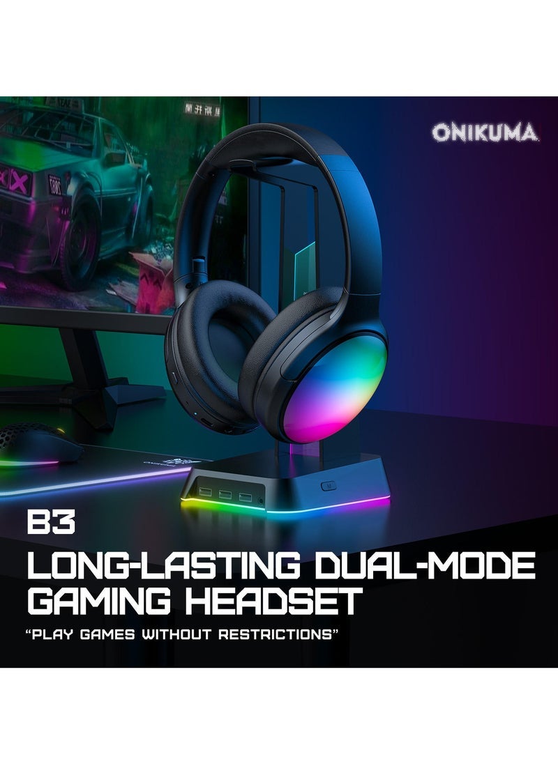 onikuma B3 In-Ear Headphones – Dual Mode Bluetooth 5.3 + Wired Gaming Headphones with Microphone, Noise Cancellation – Wireless Gaming Earphones with Clear Sound, Comfortable Fit, Ideal for PS4, PS5, Xbox, PC, Mobile Gaming - Image 5