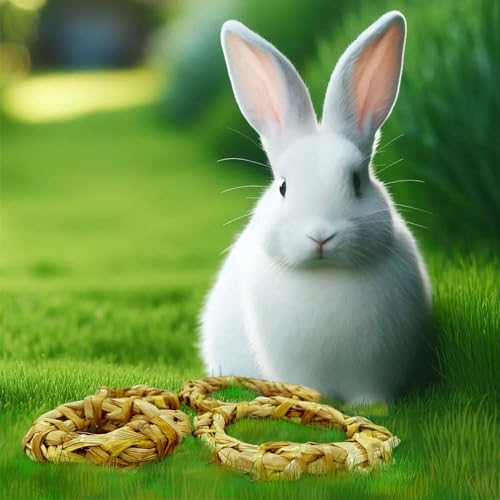 Gachwala, Organic Handwoven Hay Chew Rings for Small Animals (Pack of 4) – Perfect for Rabbits, Guinea Pigs, Hamsters, Chinchillas, and Gerbils – Chew Toy to Promote Dental Health - Image 5