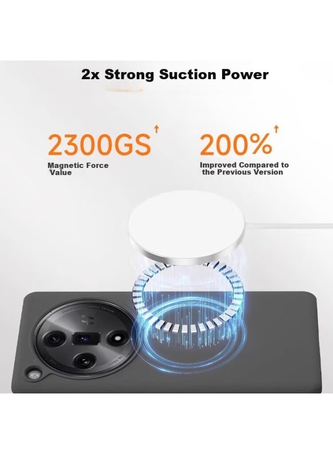 Langling Silicone Camera Button Upgrade Magnetic Adsorption Phone Case For Oppo Find X8 Ultra Skin-Friendly Silicone Lens Black - Image 1