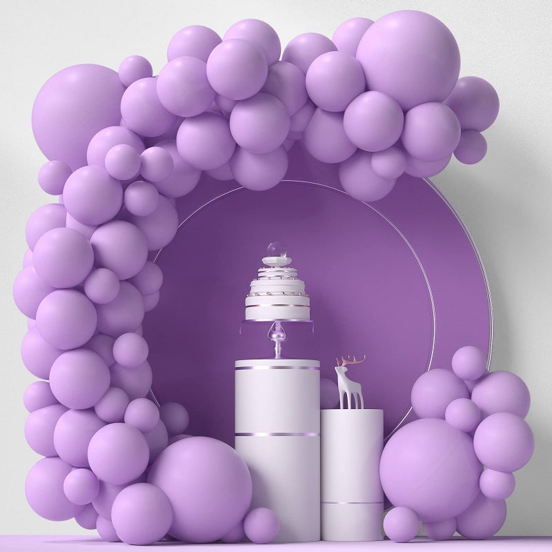 LYVEEF Purple Balloons 84 Pcs Arch Kit - Light Purple & Pastel Shades - 5", "12", "18 Inch - Happy Birthday & Baby Shower Decorations - Image 1