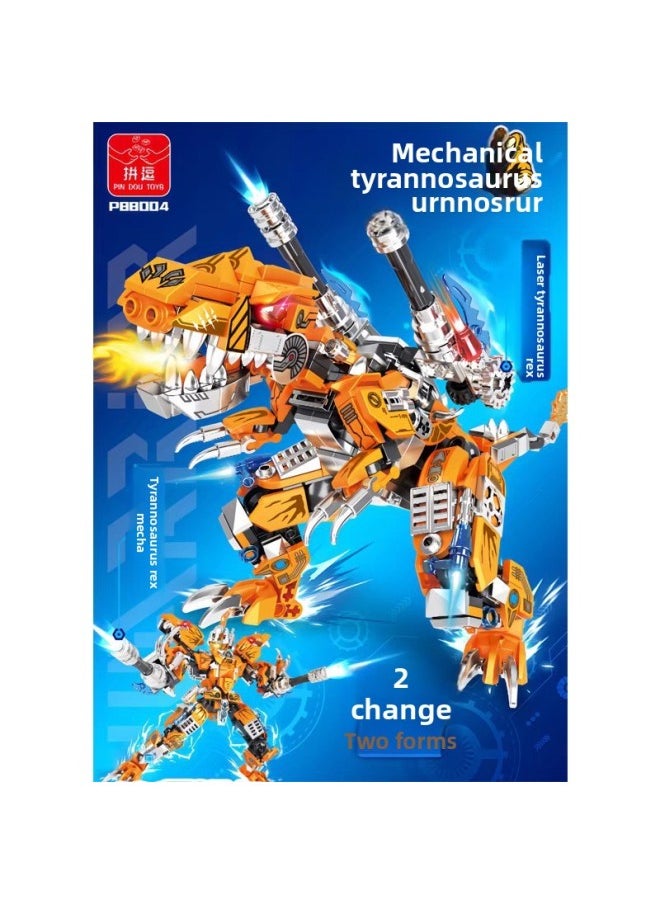 null - Spelling P88004 Building Blocks Assembled Laser Tyrannosaurus Rex Can Change Tyrannosaurus Rex Mecha Selection Must Send Gifts To Boys-Color:P88004 Tyrannosaurus Rex Mecha 2 Becomes To 443 Particles - Image 1