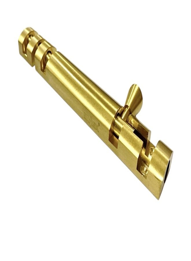 BRASK "BRASK" Brass Tower Bolt Xylo Heavy - Golden Satin Finish with Screws | Door Latch - Chitkani for Doors & Windows | Xylo Heavy Tower Bolts | Kundi/Chitakni/Latch/Chitkini (6 Inches, 1, Piece) - Image 4
