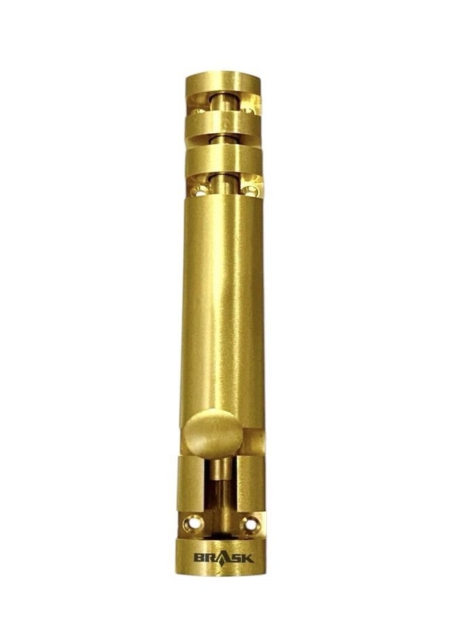 BRASK "BRASK" Brass Tower Bolt Xylo Heavy - Golden Satin Finish with Screws | Door Latch - Chitkani for Doors & Windows | Xylo Heavy Tower Bolts | Kundi/Chitakni/Latch/Chitkini (6 Inches, 1, Piece) - Image 2