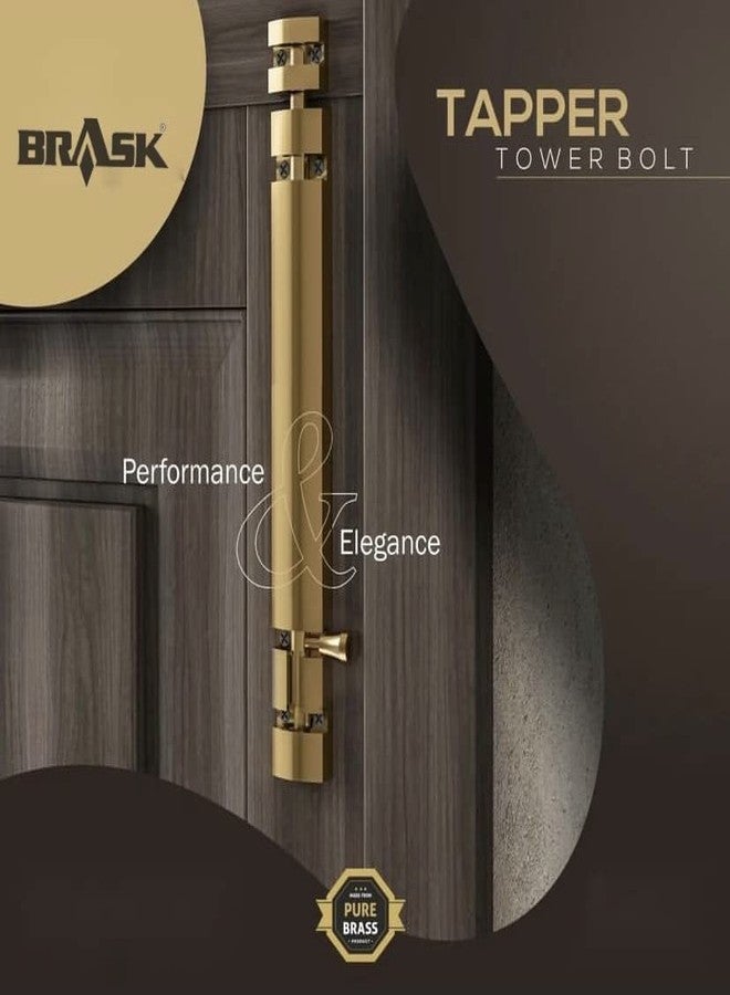 BRASK "BRASK" Brass Tower Bolt Xylo Heavy - Golden Satin Finish with Screws | Door Latch - Chitkani for Doors & Windows | Xylo Heavy Tower Bolts | Kundi/Chitakni/Latch/Chitkini (6 Inches, 1, Piece) - Image 5