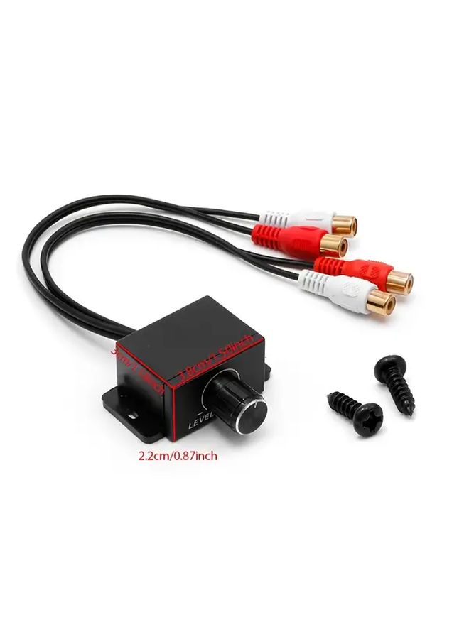 27 5cm Car Audio Volume Regulator with RCA Female Input Output Dual Channel Control - Image 2