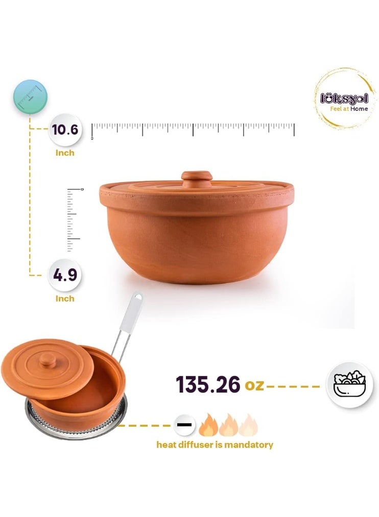 لوكسيول أواني طينية من لوكس يول – مصنوعة يدويًا في تركيا من طين طبيعي غير مغطى – آمنة للفرن والميكروويف وغسالة الصحون – مثالية للأطباق الجانبية، الصلصات، المكسرات والمقبلات – متوفرة بأحجام   D24×L10, D27×L12.5, D29×L14, D30×L9.5 سم – صحية، طبيعية وصديقة للبيئة – مقاومة للتشقق، خالية من BPA والمواد الكيميائية – هدية فاخرة للمناسبات وحفلات الانتقال والزفاف – تضيف لمسة ريفية أنيقة ولذيذة لمطبخك – مثالية لمحبي الطهي التقليدي والعصري في آن واحد – أدوات مطبخ متينة وفعالة من لوكس يول - Image 2