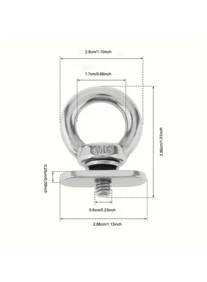 4pcs 316 Stainless Steel Lifting Rings Washer Rubber Pad Heavy Duty Eyebolts - Image 2