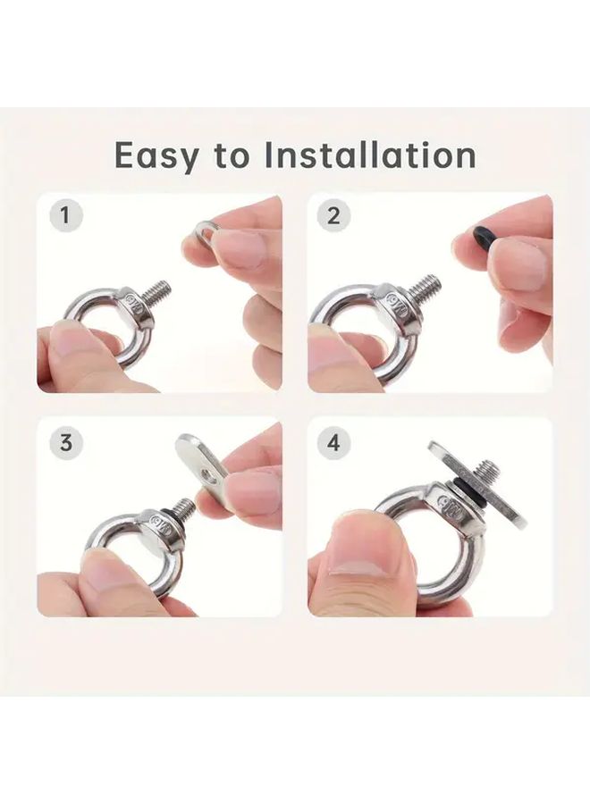 4pcs 316 Stainless Steel Lifting Rings Washer Rubber Pad Heavy Duty Eyebolts - Image 5