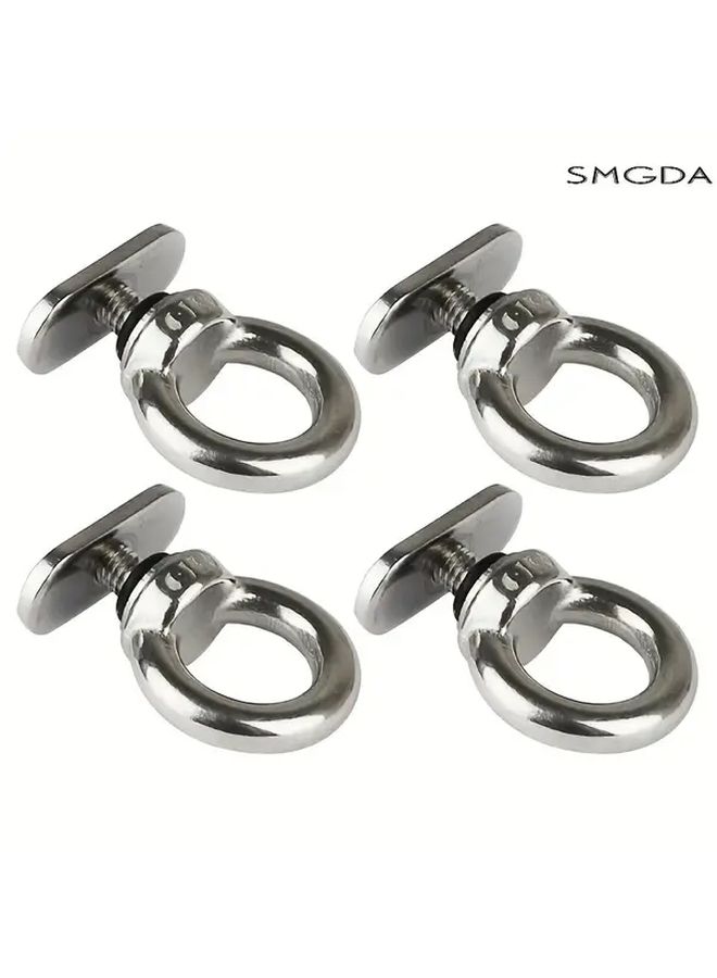 4pcs 316 Stainless Steel Lifting Rings Washer Rubber Pad Heavy Duty Eyebolts - Image 1