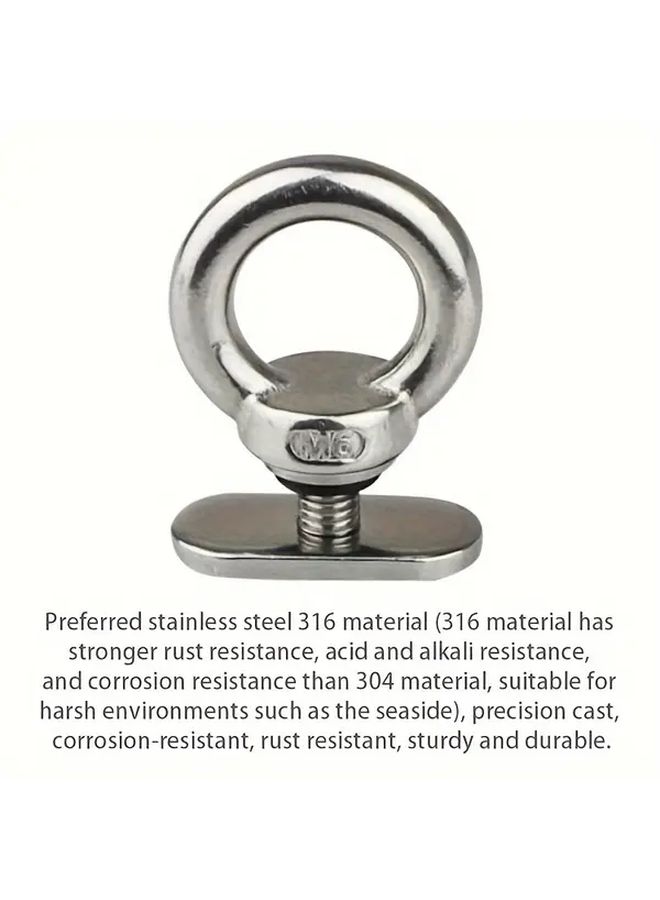 4pcs 316 Stainless Steel Lifting Rings Washer Rubber Pad Heavy Duty Eyebolts - Image 4