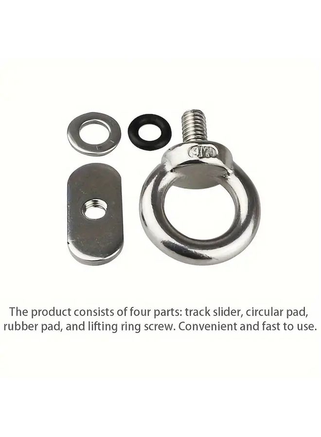4pcs 316 Stainless Steel Lifting Rings Washer Rubber Pad Heavy Duty Eyebolts - Image 3