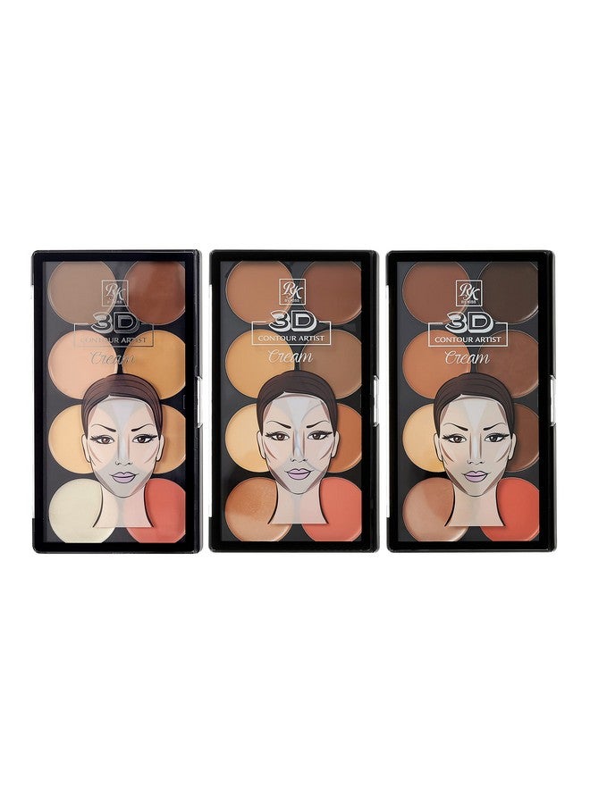 Ruby Kisses 3D Cream Contour Artist Set 3 Pack (Light Light Medium Medium Dark) - Image 1